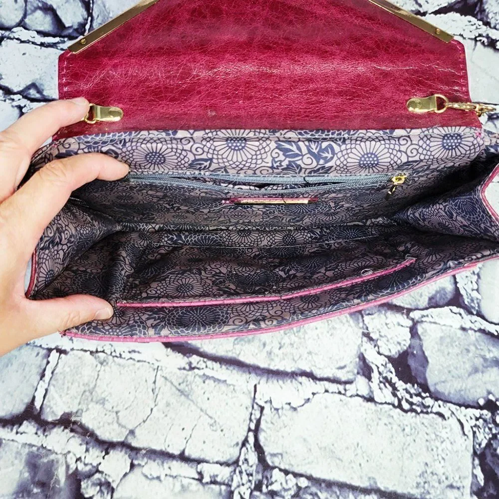 Urban Expressions snakeskin pink purple clutch shoulder bag